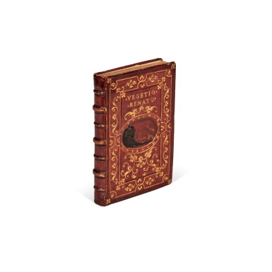 View full screen - View 1 of Lot 1230. Vegetius, I quattro libri della medicina de cavalli, Venice, 1544, Apollo and Pegasus binding by Guillery for Grimaldi.