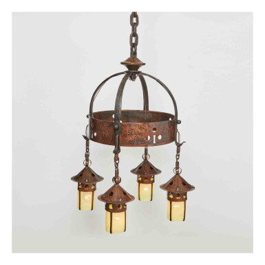 View full screen - View 1 of Lot 320. Four-Light Electrolier, Model No. 233 (Variant).
