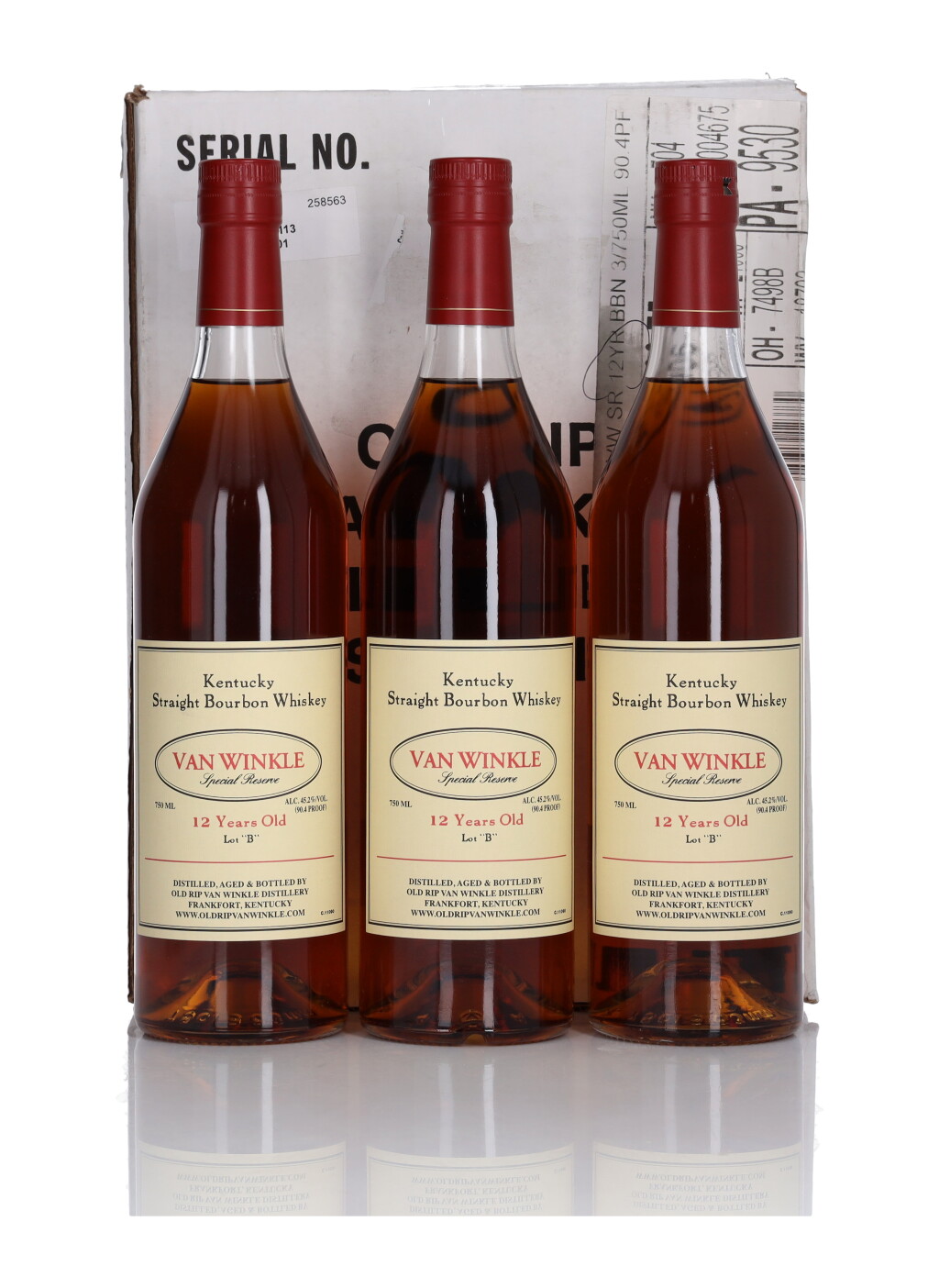 View full screen - View 1 of Lot 93. Van Winkle 12 Year Old Special Reserve Lot "B" 90.4 Proof NV (3 Bottles 75cl).