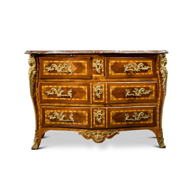 View full screen - View 1 of Lot 31. A Régence kingwood and tulipwood commode, circa 1725.