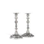 Two matching Georgian Silver Tapersticks, Ebenezer Coker and Paul Storr, London, 1767 / 1824
