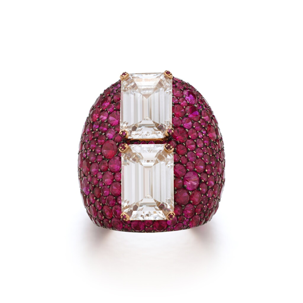 View full screen - View 1 of Lot 561. Ruby and Diamond Ring.