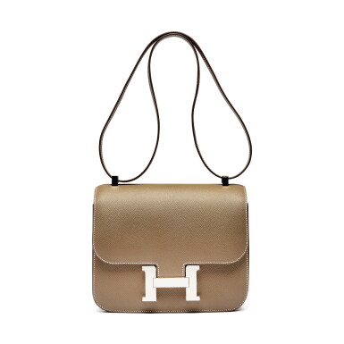 View full screen - View 1 of Lot 8532. Etoupe Constance 24cm in Epsom Leather with Palladium Hardware, 2020.