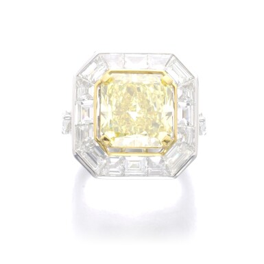 View full screen - View 1 of Lot 418. GRAFF | FANCY INTENSE YELLOW DIAMOND RING.