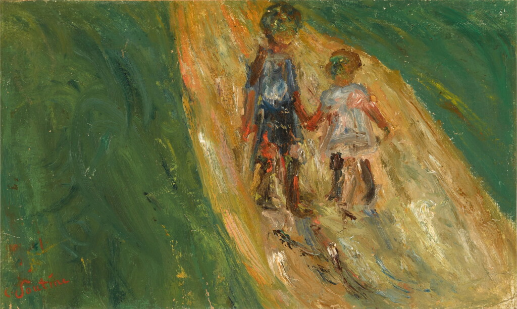 View full screen - View 1 of Lot 146. Deux enfants sur une route.