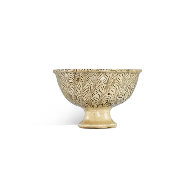 View full screen - View 1 of Lot 9522. A marbled clay stemcup, Song dynasty | 宋 絞胎高足盃.