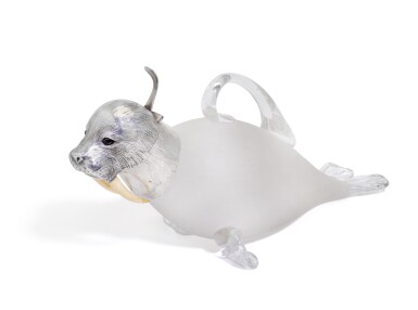 View full screen - View 1 of Lot 129. A silver mounted walrus claret jug, Alexander Crichton, London, 1882.