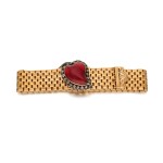 Garnet and diamond bracelet, 19th century
