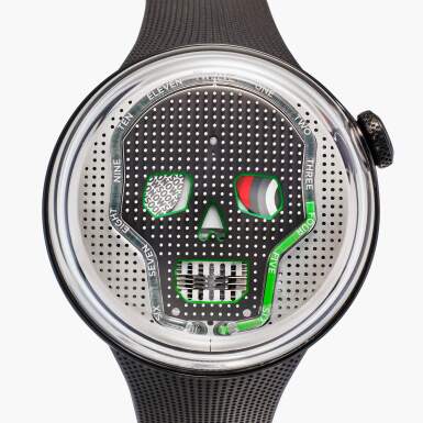 View full screen - View 1 of Lot 79. SOONOW Green Fluid | A limited edition DLC-coated stainless steel wristwatch with fluid retrograde hours and power reserve indication, Circa 2020.