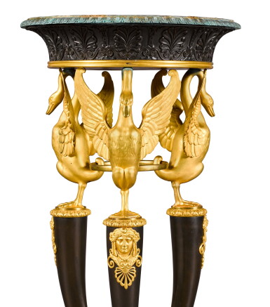 View full screen - View 1 of Lot 113. An Empire gilt and patinated bronze athénienne, early 19th century.
