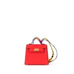 Rouge Tomate Tadelakt Micro Mini Kelly Twilly Bag Charm Gold Hardware, 2022
