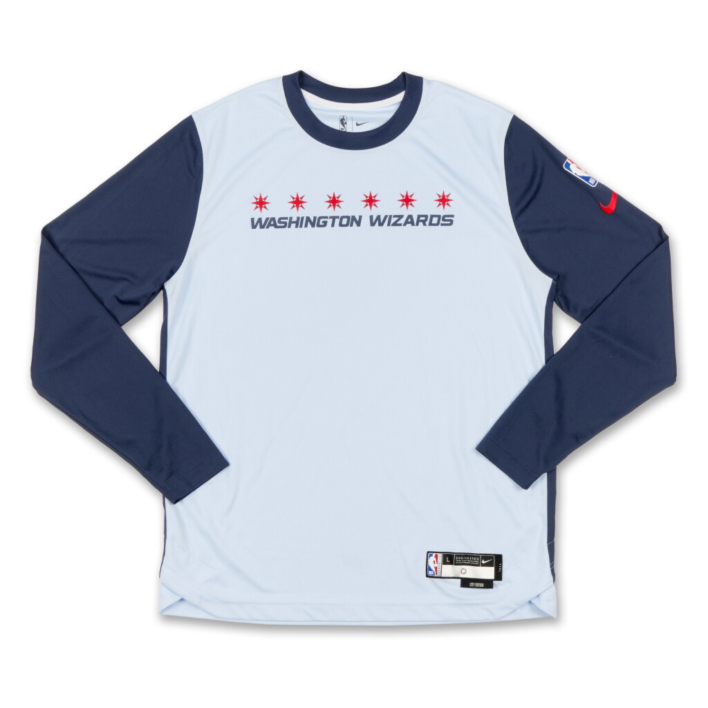 View full screen - View 1 of Lot 128. Bilal Coulibaly Washington Wizards 2024-2025 Game Worn City Edition Warmup Top .