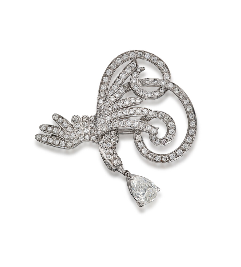 View full screen - View 1 of Lot 153. Diamond 'Oiseaux de Paradis' Ring.
