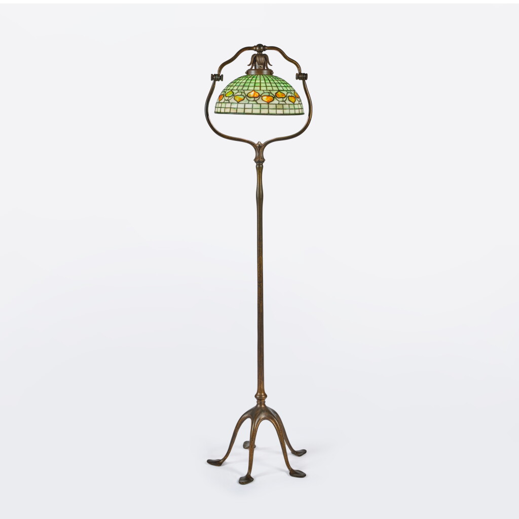 View full screen - View 1 of Lot 18. "Vine Border" Bell Floor Lamp.