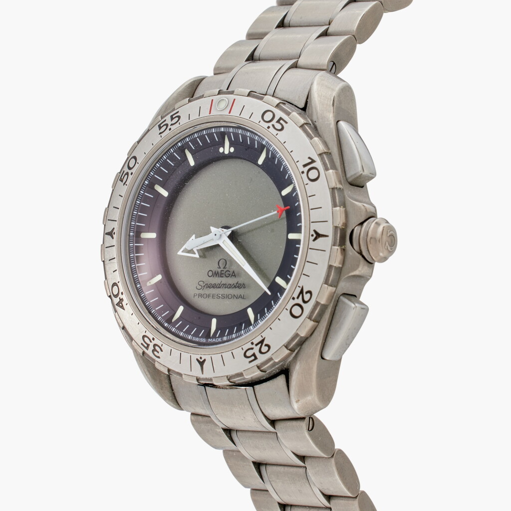 View full screen - View 1 of Lot 43. Speedmaster X-33 "NASA", Gen Two | A titanium quartz digital display perpetual calendar wristwatch with alarm on bracelet. Circa 2010 | Ref 31892427901001.