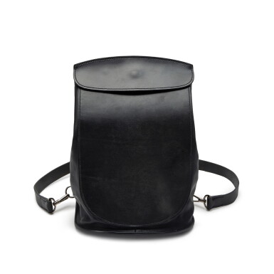 View full screen - View 1 of Lot 139. Vintage Black Barenia Sacoche Pour Selle Backpack Palladium Hardware, 1990s-2000s.