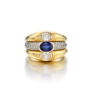 View full screen - View 1 of Lot 247. Sapphire and Diamond Ring.