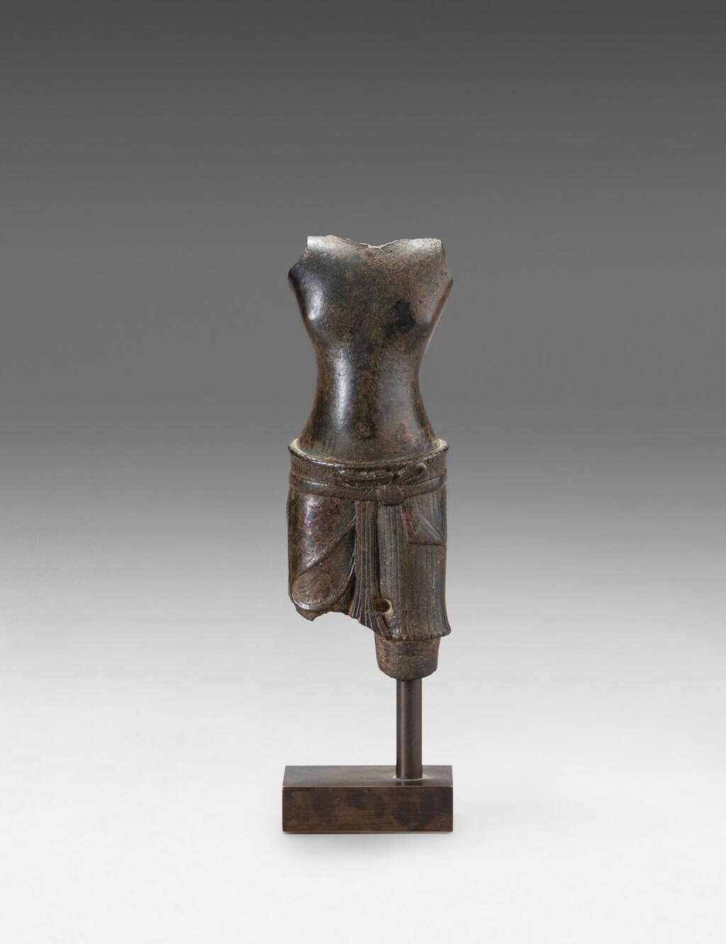 View full screen - View 1 of Lot 126. A bronze male torso fragment Khmer, 12th century | 高棉 十二世紀 銅男胴體殘件.