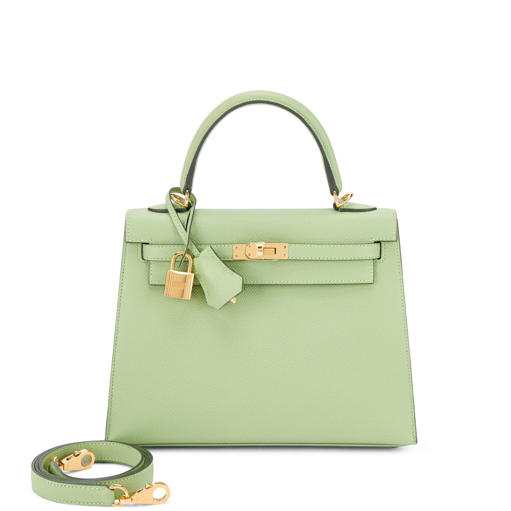 View full screen - View 1 of Lot 539. Vert Criquet Epsom Kelly 25 Sellier Gold Hardware, 2020.