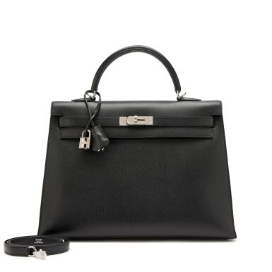 View full screen - View 1 of Lot 182. Black Epsom Kelly 35 Sellier Palladium Hardware, 2007.