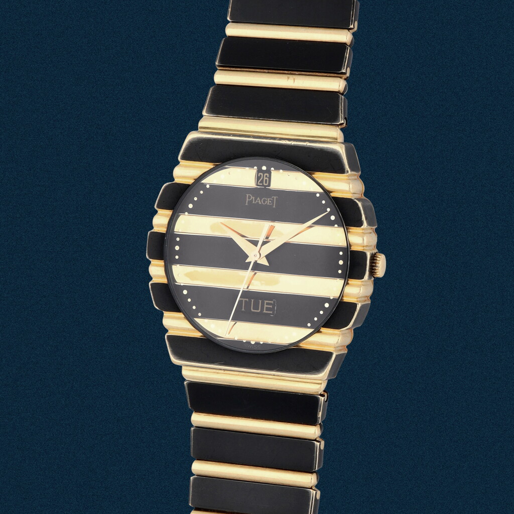 View full screen - View 1 of Lot 21. Polo Day Date, Reference 15562 C 701 | A yellow gold and DLC-coated wristwatch with day and date | Circa 1995.