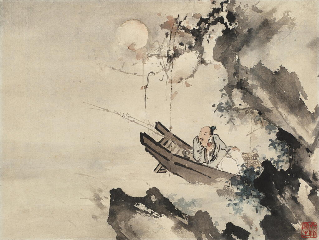 View full screen - View 1 of Lot 2669. 高奇峰 月下獨酌 | Gao Qifeng, Poet in the Moonlight.