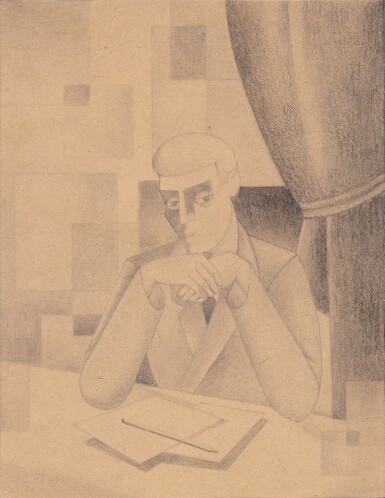 View full screen - View 1 of Lot 83. Homme assis pensif.