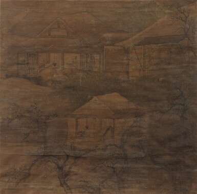 View full screen - View 1 of Lot 150. Anonymous Scholars gathering in a pavilion, Qing dynasty | 清 無款 庭園人物故事圖 設色絹本 鏡框.
