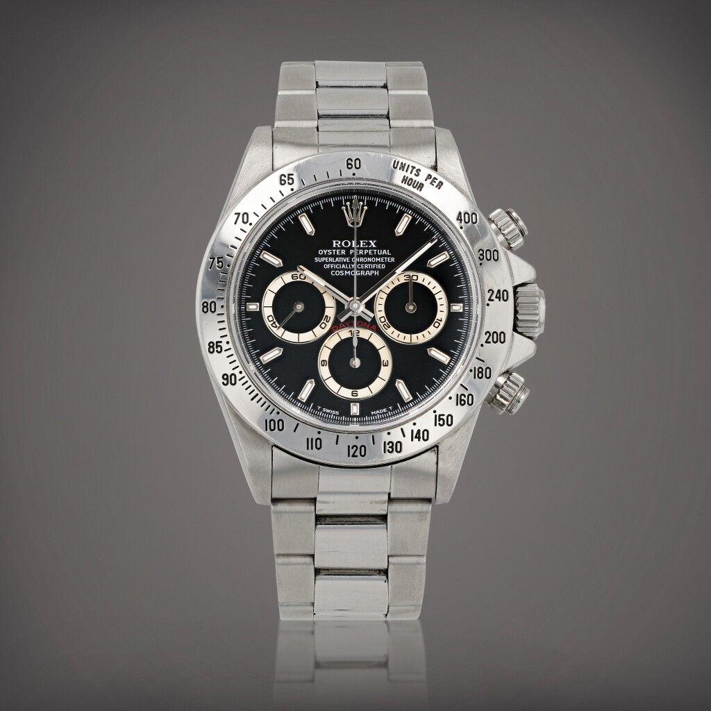 View full screen - View 1 of Lot 133. 'Zenith' Daytona, reference 16520 Montre bracelet en acier avec chronographe | Stainless steel chronograph wristwatch with bracelet Vers 1996 | Circa 1996.
