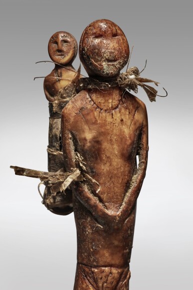 View full screen - View 1 of Lot 713. Anthropomorphic Figure with Infant, Thule, circa 1100 - 1700 AD.