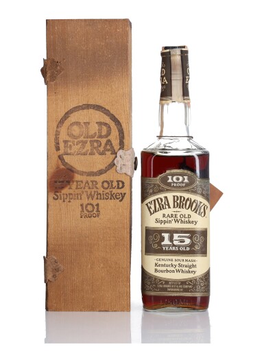 View full screen - View 1 of Lot 131. Ezra Brooks 15 Year Old 101 Proof NV (1 BT 75).