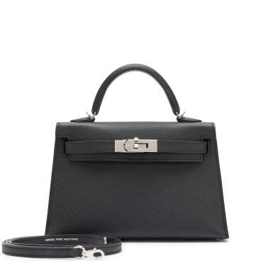 View full screen - View 1 of Lot 4. Black Epsom Mini Kelly II 20 Palladium Hardware, 2025.