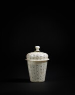 A Venetian or Façon de Venise Latticinio Glass Beaker and Cover, circa 1700
