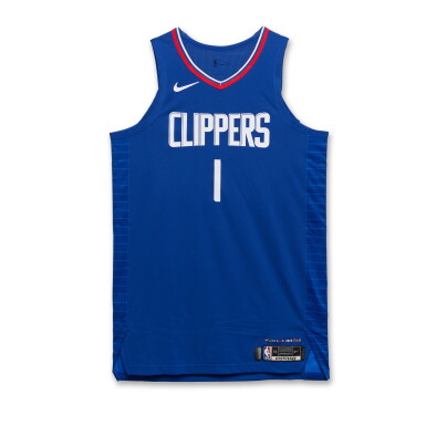 View full screen - View 1 of Lot 8. James Harden Los Angeles Clippers 2023-2024 Game Worn Icon Edition Jersey.
