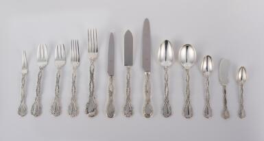 View full screen - View 1 of Lot 20. A French Silver Trianon Pattern Flatware Service, Maison Odiot, Paris, 1825–1894.