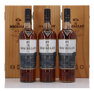 View full screen - View 1 of Lot 45. The Macallan 21 Year Old Fine Oak 43.0 abv NV (3 Bottles 75cl).