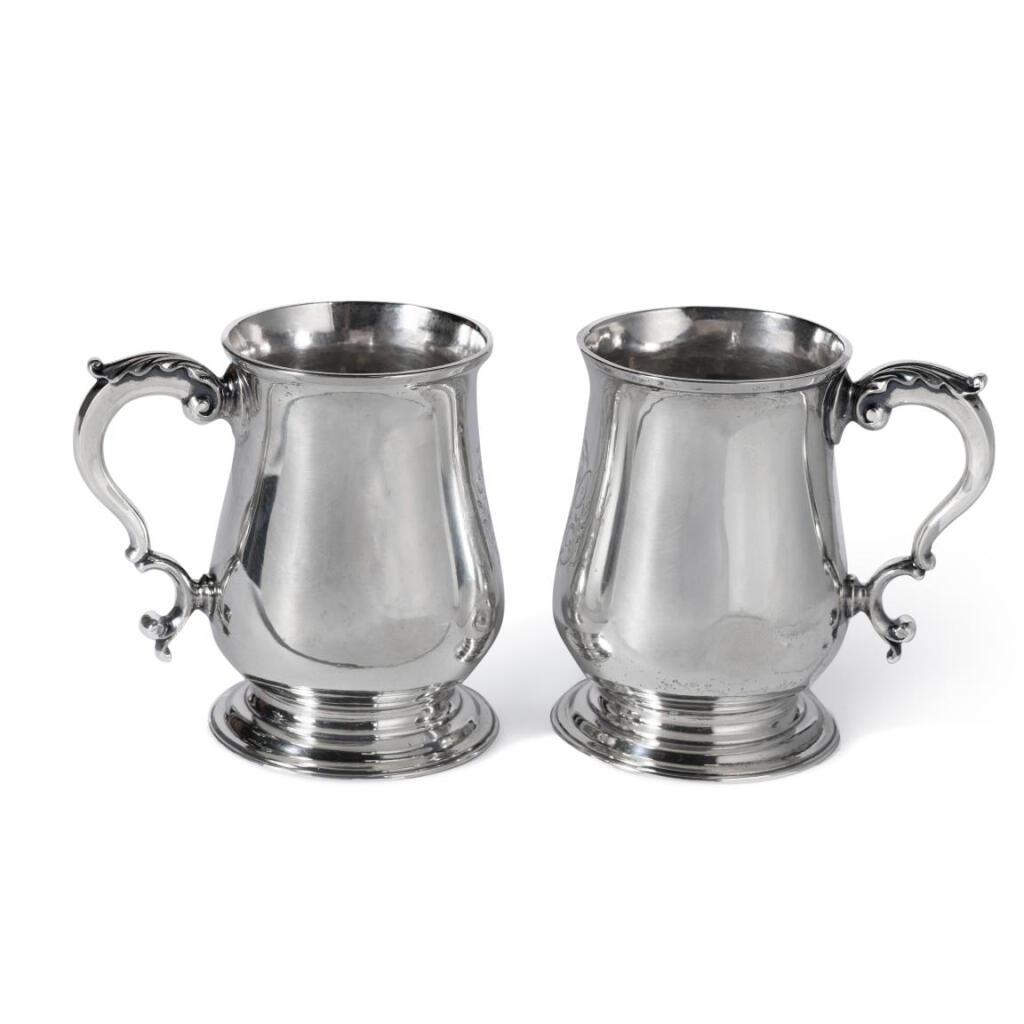 View full screen - View 1 of Lot 197. William Paca, Governor of Maryland and Signor of the Declaration of Independence: A Pair of George III Silver Canns, Thomas Whipham & Charles Wright, London, 1763.