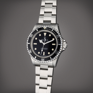 View full screen - View 1 of Lot 39. Reference 5513 Submariner | A stainless steel automatic wristwatch with bracelet, Circa 1987.