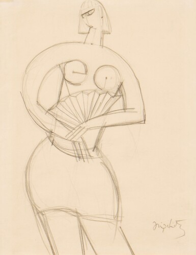 View full screen - View 1 of Lot 324. Femme à l'éventail.