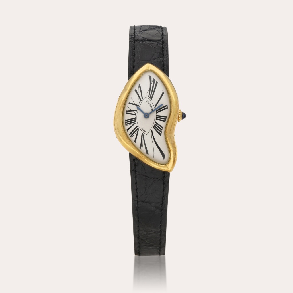View full screen - View 1 of Lot 38. Crash 'Paris' | A limited edition yellow gold asymmetrical wristwatch, Circa 1991.