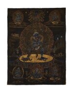 A thangka of Chakrasamvara and Vajravarahi, Tibet, circa 18th century | 西藏 約十八世紀 勝樂金剛黑唐卡 