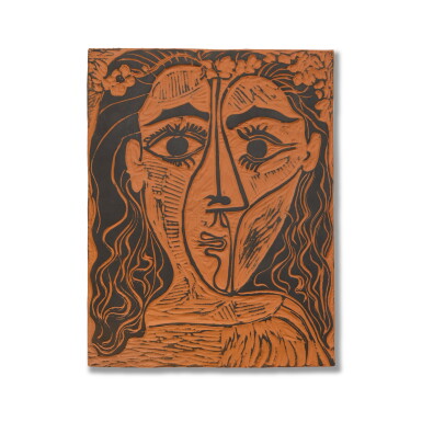 View full screen - View 1 of Lot 35. Tête de femme à la couronne de fleurs (A. R. 522).