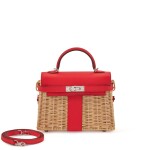 Limited Edition Rouge De Coeur Swift and Osier Wicker Mini Picnic Kelly II 20 Palladium Hardware, 2019