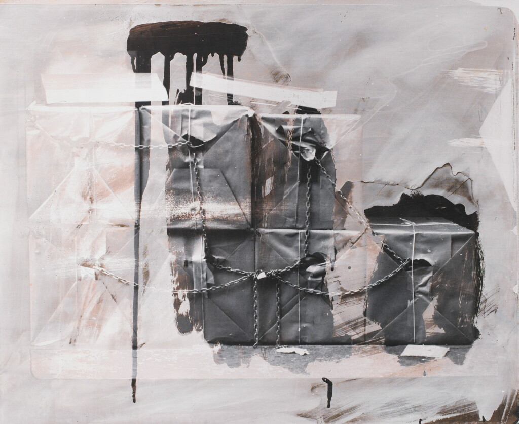 View full screen - View 1 of Lot 534. WRAPPED BOXES WITH CHAIN I (FROM THE BLEACHER SERIES).