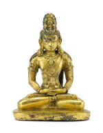 A GILT-BRONZE FIGURE OF AMITAYUS, TIBET, 18TH CENTURY | 十八世紀 藏傳鎏金銅無量壽佛坐像