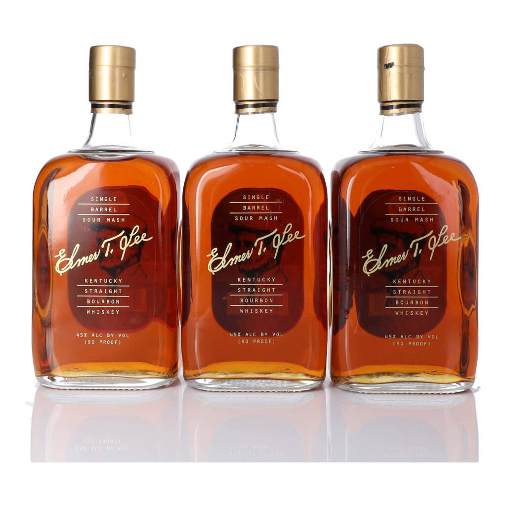 View full screen - View 1 of Lot 237. Elmer T. Lee Single Barrel 90 Proof NV (3 BT 75cl).