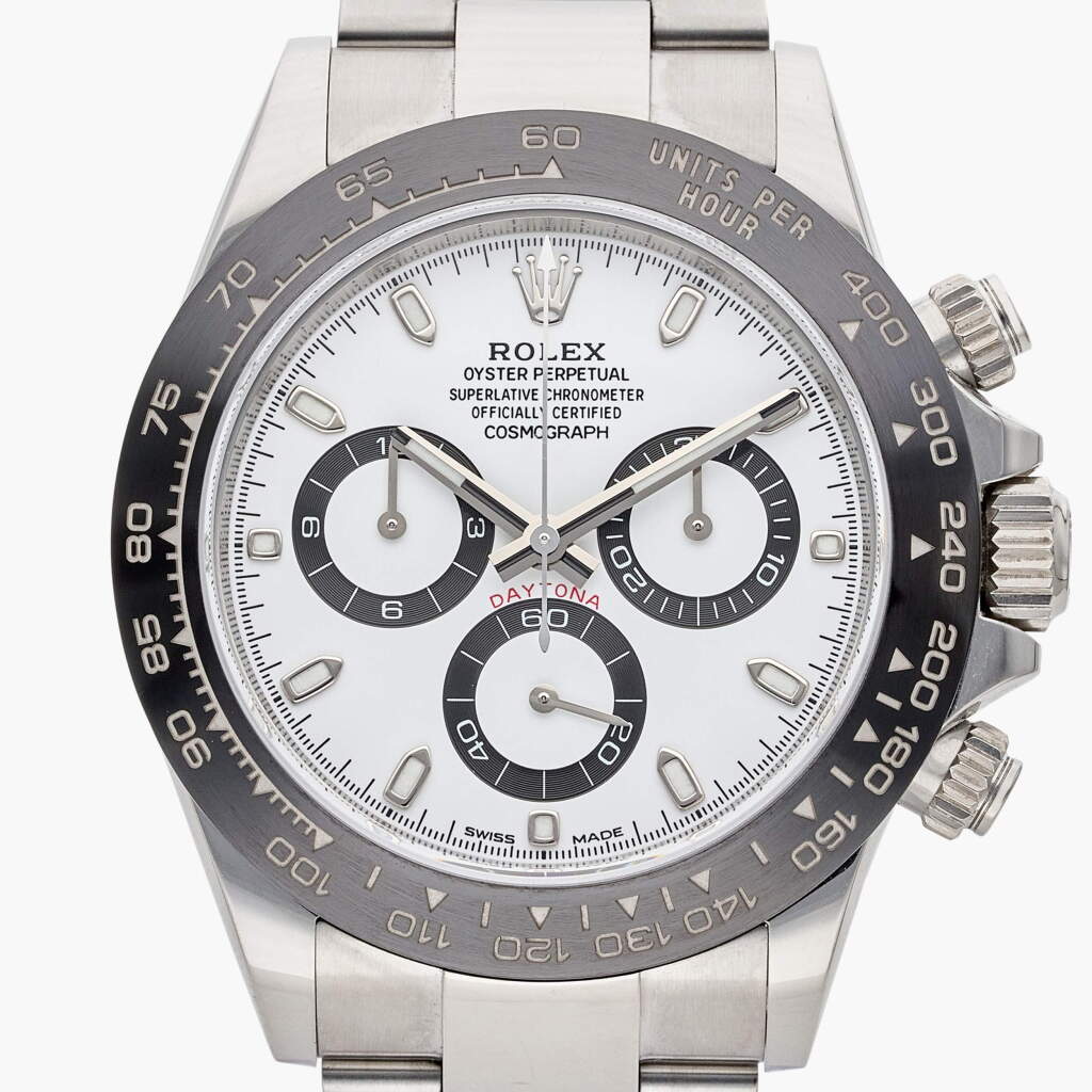 View full screen - View 1 of Lot 4. Reference 116500 Daytona | A stainless steel automatic chronograph wristwatch with bracelet, Circa 2018.