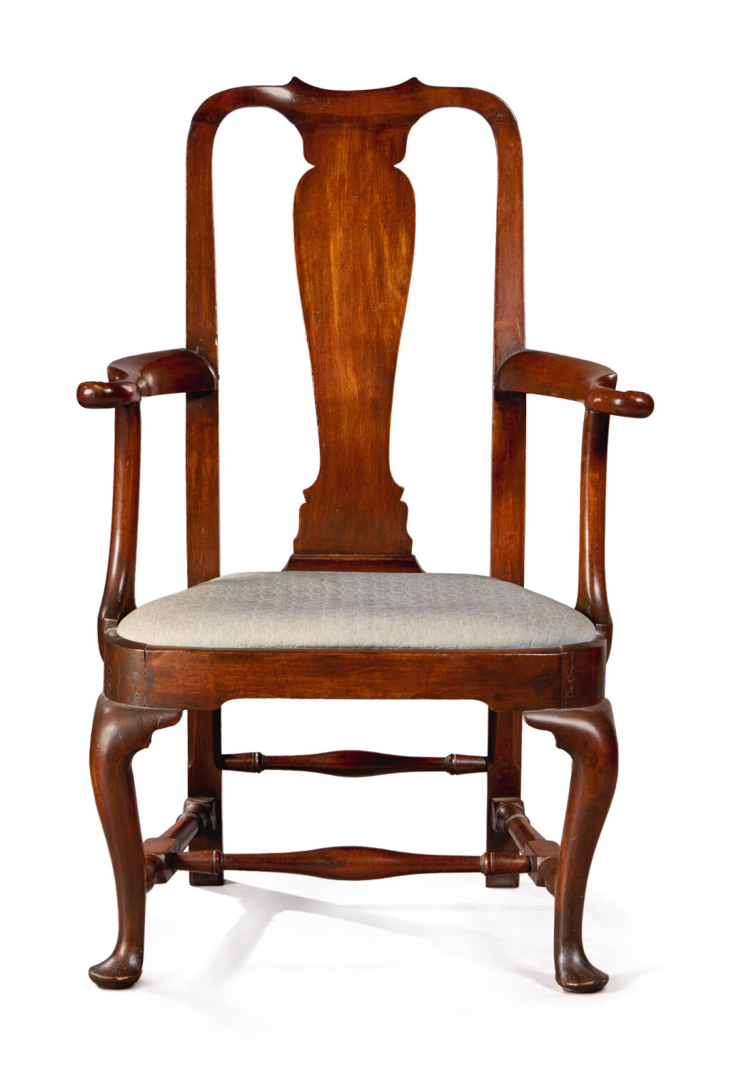 View full screen - View 1 of Lot 46. Very Fine and Rare Queen Anne Maple Compass-Seat Open-Armchair, Boston, Massachusetts, circa 1755.