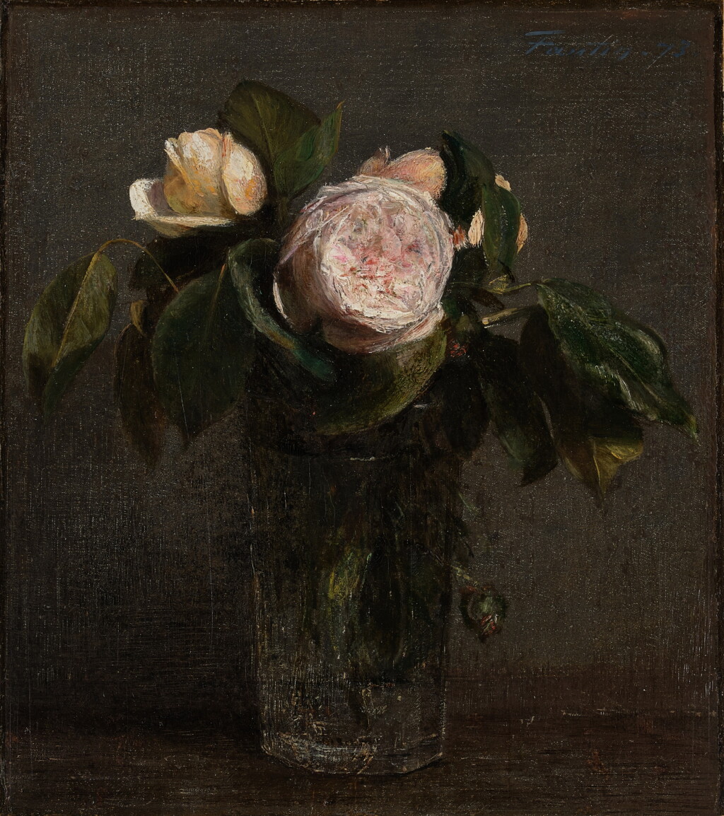 View full screen - View 1 of Lot 508. Roses dans un verre long.