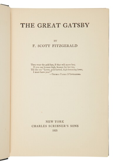 View full screen - View 1 of Lot 91. Fitzgerald, F. Scott | "So we beat on, boats against the current, borne back ceaselessly into the past".